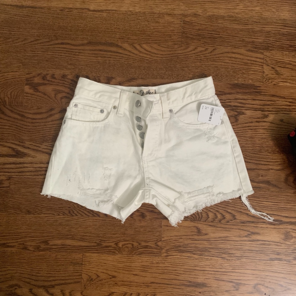 White Free People (We the Free) Sofia Shorts